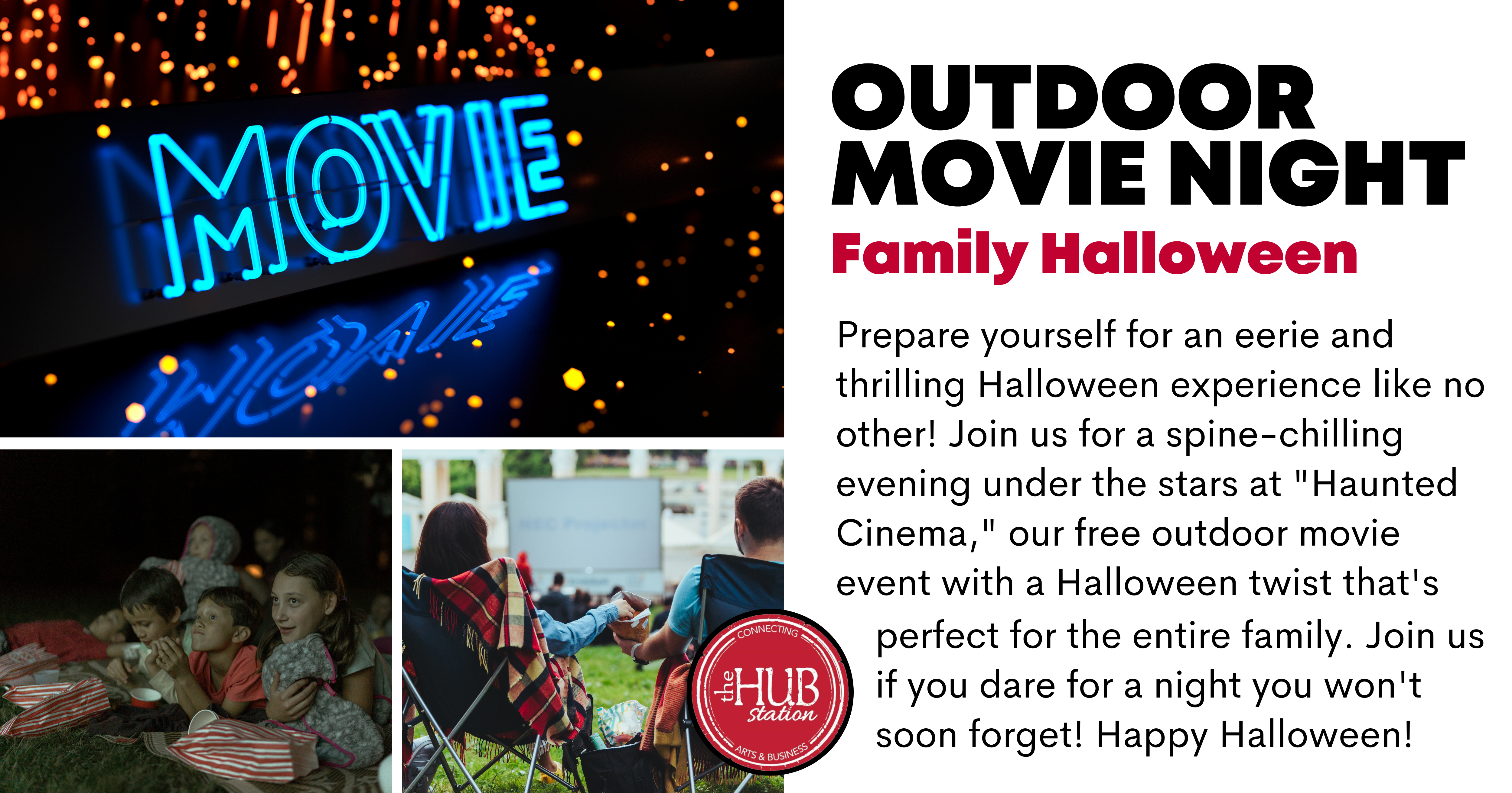 Halloween Movie Night Outdoor HUB Station Hudson