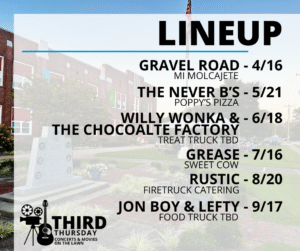 Third Thursday 2026 Line up Movies and Cocnerts