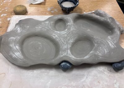 Ceramic Pottery Handbuilt Charcuterie Board HUB Station