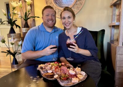 Addie Faber and Husband Charcuterie Workshop HUB 3 Drinks Down